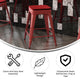 Red Seat/Red Frame |#| Indoor/Outdoor Backless Counter Stool with Poly Seat - Red/Red