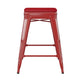 Red Seat/Red Frame |#| Indoor/Outdoor Backless Counter Stool with Poly Seat - Red/Red