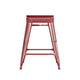 Red Seat/Red Frame |#| Indoor/Outdoor Backless Counter Stool with Poly Seat - Red/Red