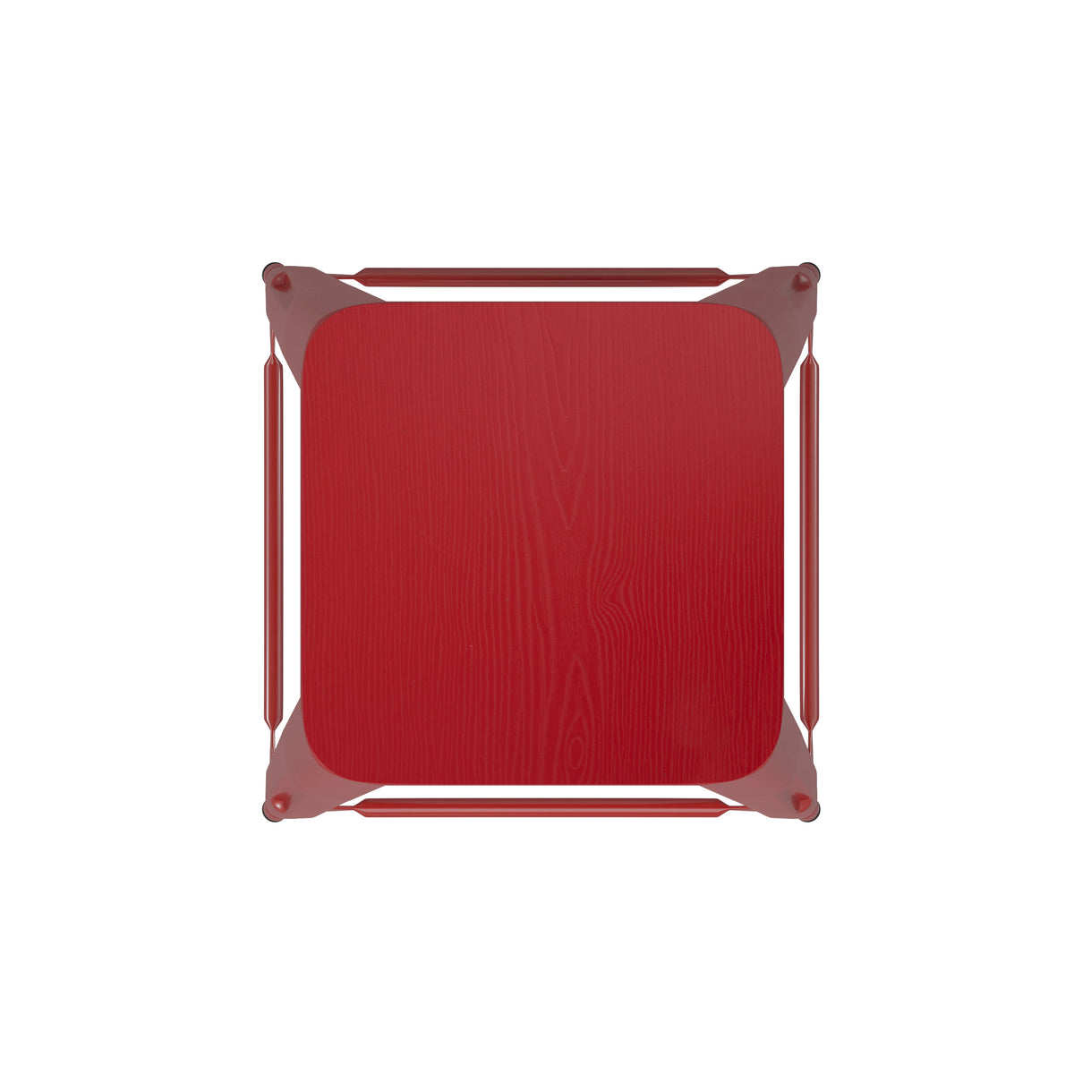 Red Seat/Red Frame |#| Indoor/Outdoor Backless Counter Stool with Poly Seat - Red/Red