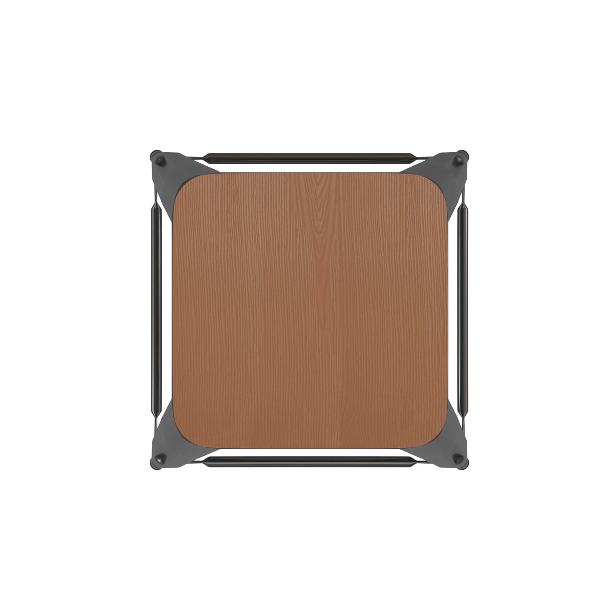 Teak Seat/Black Frame |#| Indoor/Outdoor Backless Counter Stool with Poly Seat - Black/Teak