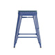 Teal-Blue Seat/Blue Frame |#| Indoor/Outdoor Backless Counter Stool with Poly Seat - Blue/Teal-Blue