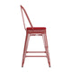 Red/Red |#| All-Weather Commercial Counter Stool with Removable Back/Poly Seat-Red/Red