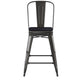 Black/Black |#| All-Weather Commercial Counter Stool with Removable Back/Poly Seat-Black/Black