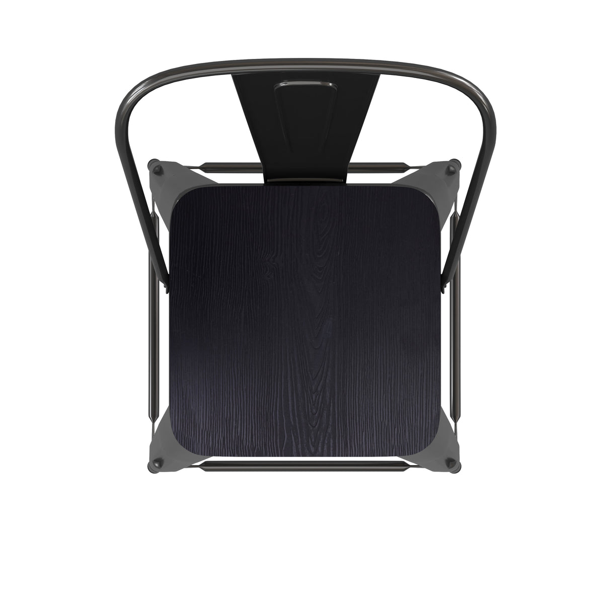 Black/Black |#| All-Weather Commercial Counter Stool with Removable Back/Poly Seat-Black/Black