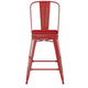 Red/Red |#| All-Weather Commercial Counter Stool with Removable Back/Poly Seat-Red/Red