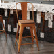 Orange/Teak |#| All-Weather Commercial Counter Stool with Removable Back/Poly Seat-Orange/Teak