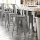 Silver/Gray |#| All-Weather Commercial Counter Stool with Removable Back/Poly Seat-Silver/Gray