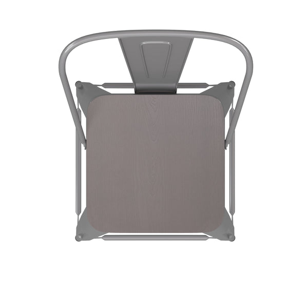 Silver/Gray |#| All-Weather Commercial Counter Stool with Removable Back/Poly Seat-Silver/Gray