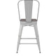 White/Gray |#| All-Weather Commercial Counter Stool with Removable Back/Poly Seat-White/Gray