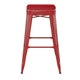 Red/Red |#| Indoor/Outdoor Backless Bar Stool with Poly Seat - Red/Red