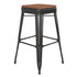 Kai Commercial Grade 30" High Backless Metal Indoor-Outdoor Bar Height Stool with Poly Resin Wood Seat