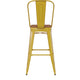 Yellow/Teak |#| All-Weather Commercial Bar Stool with Removable Back/Poly Seat-Yellow/Teak