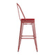 Red/Red |#| All-Weather Commercial Bar Stool with Removable Back/Poly Seat-Red/Red