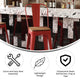 Red/Teak |#| All-Weather Commercial Bar Stool with Removable Back/Poly Seat-Red/Teak