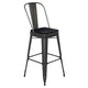 Black/Black |#| All-Weather Commercial Bar Stool with Removable Back/Poly Seat-Black/Black