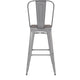 Silver/Gray |#| All-Weather Commercial Bar Stool with Removable Back/Poly Seat-Silver/Gray