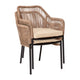 Natural/Ivory |#| Woven Indoor/Outdoor Stacking Club Chair in Natural - Ivory Cushions