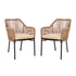 Kallie Set of 2 Aluminum Framed Stackable All-Weather Woven Club Chairs with Rounded Arms & Zippered Seat Cushions
