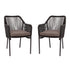 Kallie Set of 2 Aluminum Framed Stackable All-Weather Woven Club Chairs with Rounded Arms & Zippered Seat Cushions