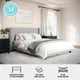 Gray Fabric/Black Legs,Queen |#| Faux Linen Queen Size Platform Bed with Channel Stitched Headboard in Gray