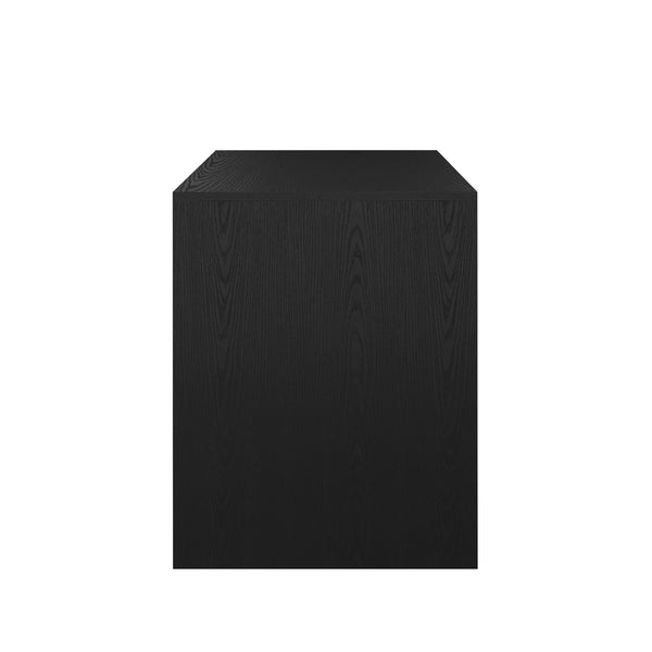 Black Frame/Oil Rubbed Bronzed Hardware |#| Black Home Office Modular Desk with 2 Drawers and Oil Rubbed Bronze Hardware