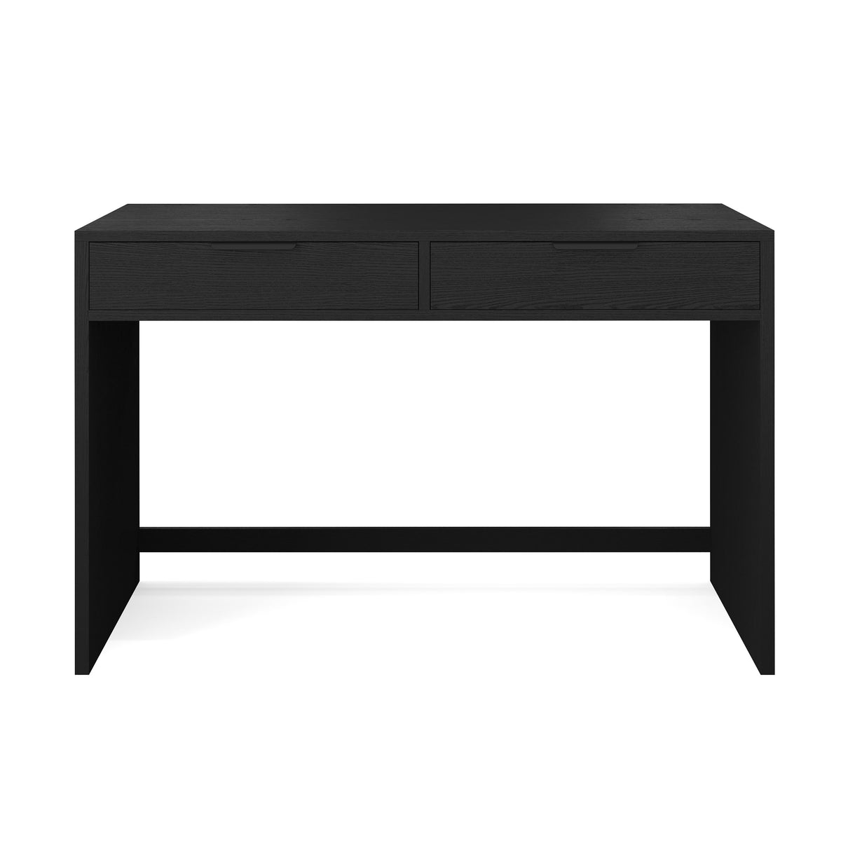 Black Frame/Oil Rubbed Bronzed Hardware |#| Black Home Office Modular Desk with 2 Drawers and Oil Rubbed Bronze Hardware