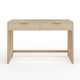 Light Natural Frame/Brushed Gold Hardware |#| Light Natural Home Office Modular Desk with 2 Drawers and Brushed Gold Hardware