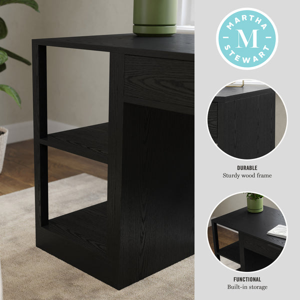 Black |#| Black Home Office Modular 2 Tier Open Bookshelf