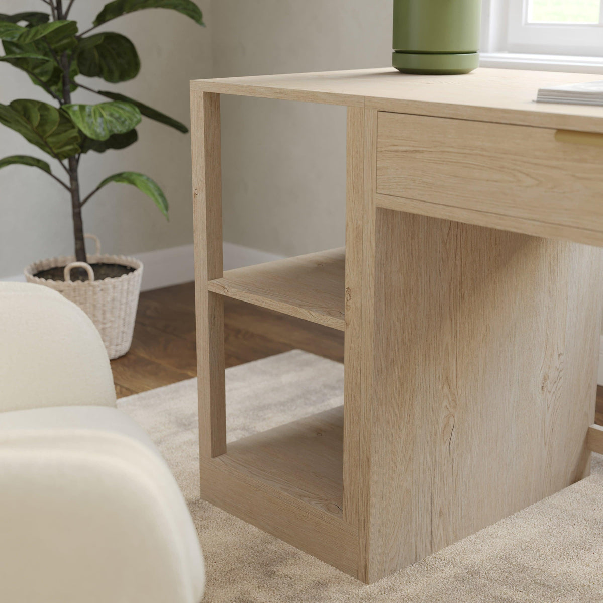 Light Natural |#| Light Natural Home Office Modular 2 Tier Open Bookshelf