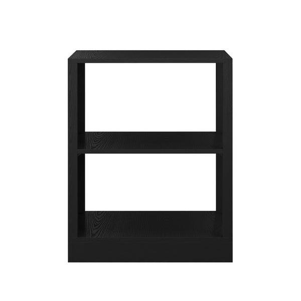Black |#| Black Home Office Modular 2 Tier Open Bookshelf