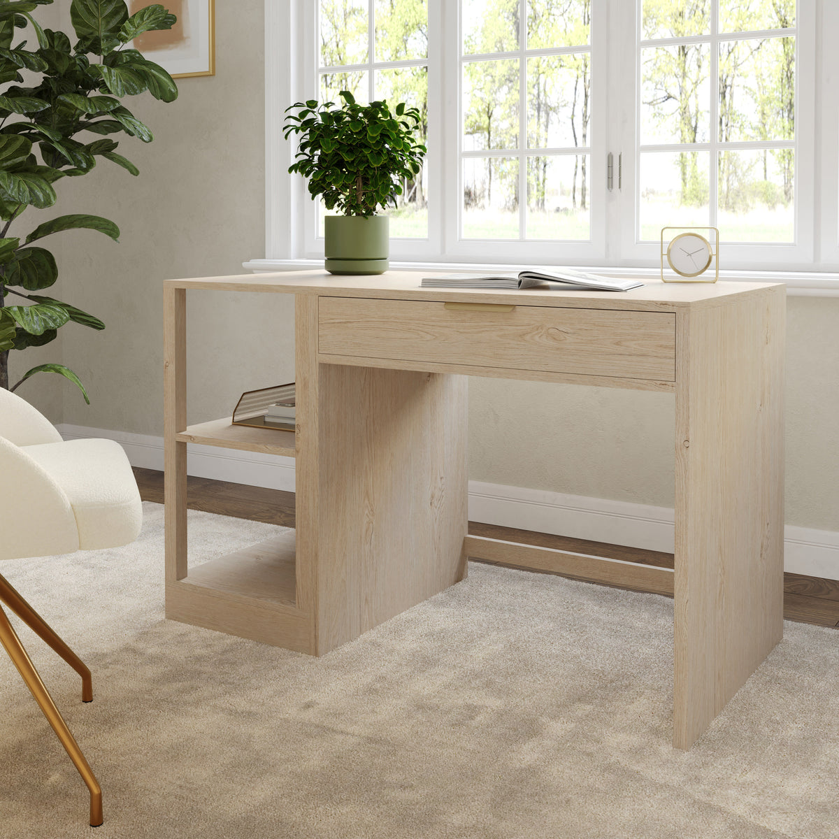 Light Natural |#| Light Natural Home Office Modular 2 Tier Open Bookshelf