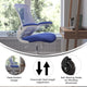 Blue Mesh/White Frame |#| Ergonomic Swivel Task Chair with Roller Wheels & Flip Up Arms - Blue Mesh