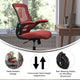 Red Mesh/Black Frame |#| Ergonomic Swivel Task Chair with Roller Wheels & Flip Up Arms - Red Mesh