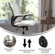 White Mesh/Black Frame |#| Ergonomic Swivel Task Chair with Roller Wheels & Flip Up Arms - White Mesh