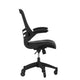 Black Mesh & LeatherSoft/Black Frame |#| Ergonomic Swivel Task Chair with Roller Wheels & Flip Up Arms-Black LeatherSoft