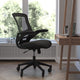 Black Mesh/Black Frame |#| Ergonomic Swivel Task Chair with Roller Wheels & Flip Up Arms - Black Mesh