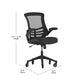 Black Mesh/Black Frame |#| Ergonomic Swivel Task Chair with Roller Wheels & Flip Up Arms - Black Mesh