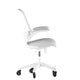 Light Gray Mesh/White Frame |#| Ergonomic Swivel Task Chair with Roller Wheels & Flip Up Arms - Gray Mesh