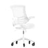 Kelista Mid-Back Swivel Ergonomic Task Office Chair with Flip-Up Arms and Transparent Roller Wheels