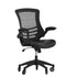 Kelista Mid-Back Swivel Ergonomic Task Office Chair with Flip-Up Arms and Transparent Roller Wheels