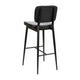 Black |#| Set of 2 Black LeatherSoft Barstools with Black Iron Frame-Integrated Footrest