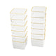 Set of 12 Plastic Stacking Desk Drawer Organizers with Gold Trim - 3 x 3