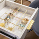 Set of 12 Plastic Stacking Desk Drawer Organizers with Gold Trim - 3 x 3