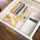 Set of 3 Plastic Stacking Desk Drawer Organizers with Gold Trim - 12 x 6