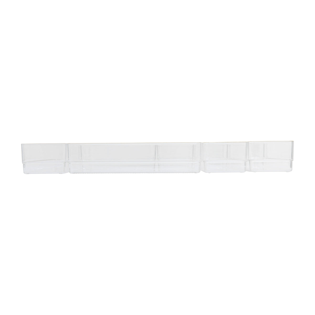 Set of 8 Plastic Stacking Office Desk Drawer Organizers with Gold Trim