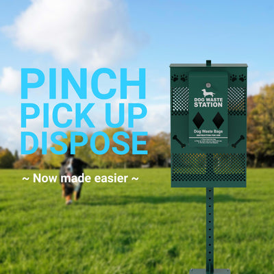 Kessler Compact Dog Waste Station with Rectangular Lidded Trash Can and Locking Waste Bag Dispenser - View 2