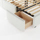 King |#| King Wingback Platform Storage Bed with 4 Side Storage Drawers in Off White