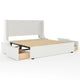 King |#| King Wingback Platform Storage Bed with 4 Side Storage Drawers in Off White