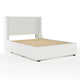 Queen |#| Queen Wingback Platform Storage Bed with 4 Side Storage Drawers in Off White